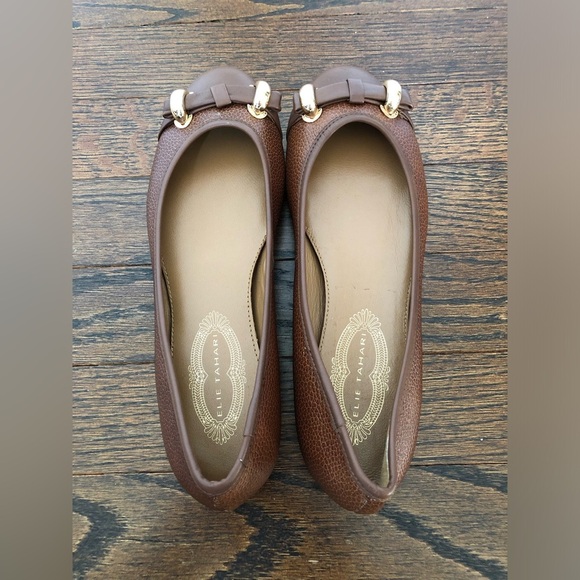 Elie Tahari Women's 36 Roni Ballerina Chestnut Leather Ballet Flats (5.5 US) NEW - Picture 6 of 12